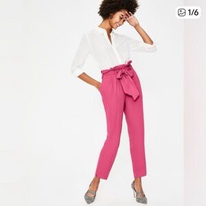 Boden Melinda paper bag pant in pink size 16